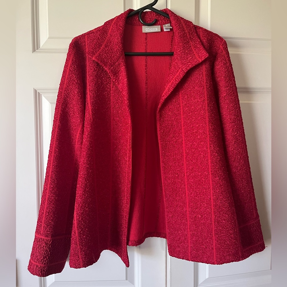 Chico’s size 1 red shell jacket/blazer